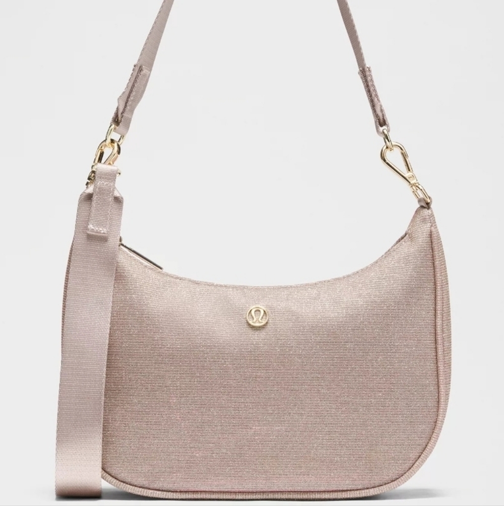Lululemon City Essentials Small Shoulder Bag 3L Glitter Pink Champagne NWT